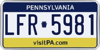 PA license plate LFR5981