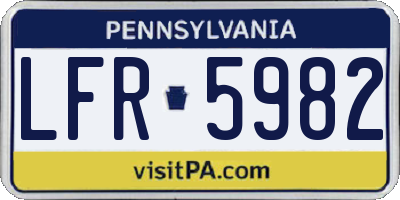 PA license plate LFR5982