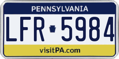 PA license plate LFR5984