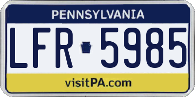PA license plate LFR5985