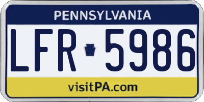 PA license plate LFR5986
