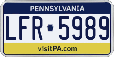 PA license plate LFR5989
