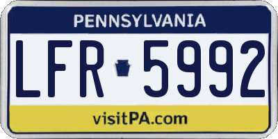 PA license plate LFR5992