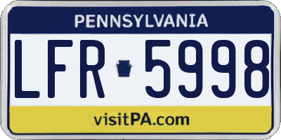 PA license plate LFR5998