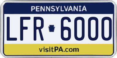 PA license plate LFR6000