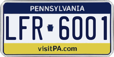 PA license plate LFR6001