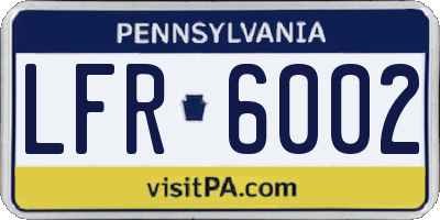 PA license plate LFR6002