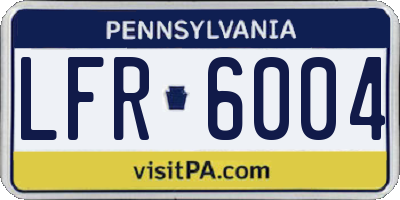 PA license plate LFR6004