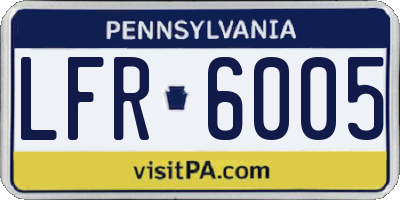 PA license plate LFR6005
