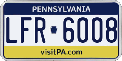 PA license plate LFR6008
