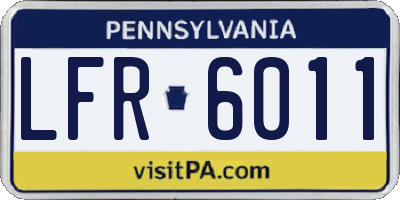PA license plate LFR6011