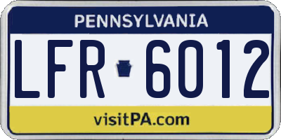 PA license plate LFR6012
