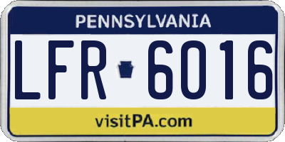 PA license plate LFR6016