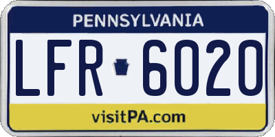 PA license plate LFR6020