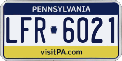 PA license plate LFR6021
