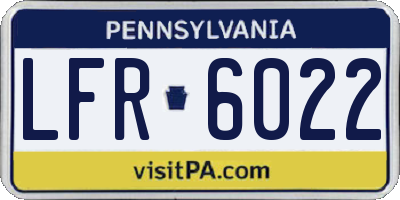 PA license plate LFR6022