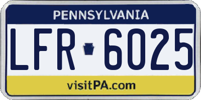 PA license plate LFR6025