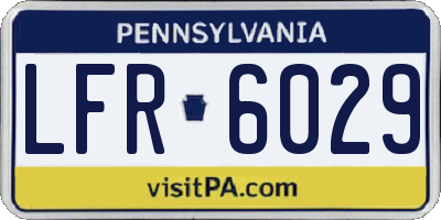 PA license plate LFR6029