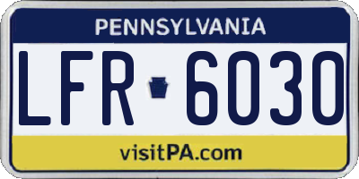 PA license plate LFR6030