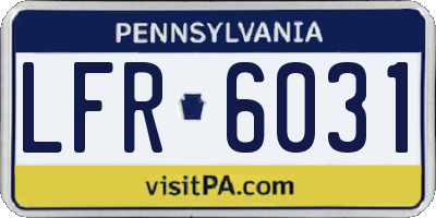 PA license plate LFR6031