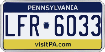 PA license plate LFR6033