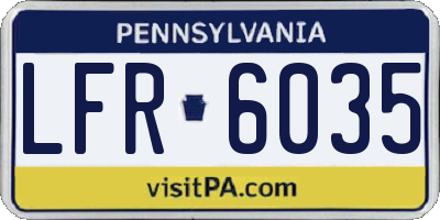 PA license plate LFR6035