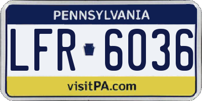 PA license plate LFR6036