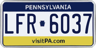 PA license plate LFR6037