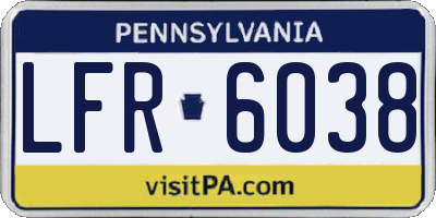 PA license plate LFR6038