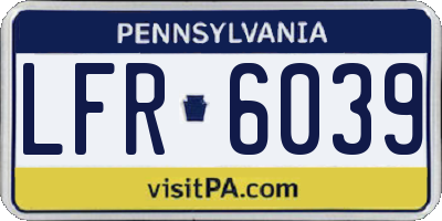 PA license plate LFR6039