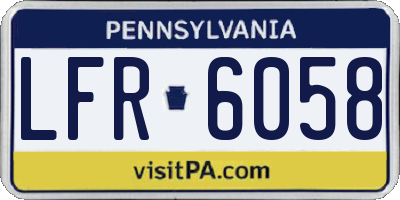 PA license plate LFR6058