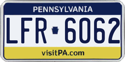 PA license plate LFR6062