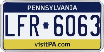 PA license plate LFR6063