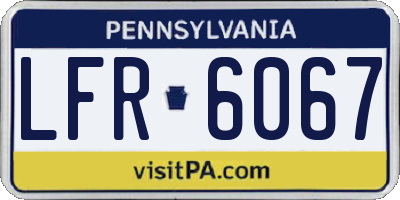 PA license plate LFR6067