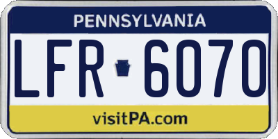PA license plate LFR6070