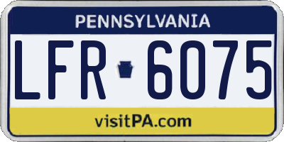 PA license plate LFR6075