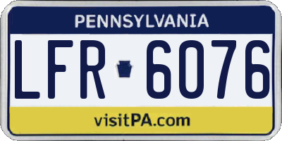 PA license plate LFR6076