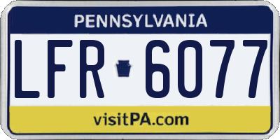 PA license plate LFR6077