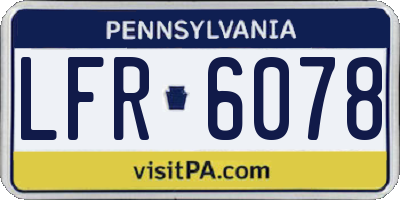 PA license plate LFR6078