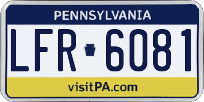 PA license plate LFR6081