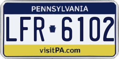 PA license plate LFR6102