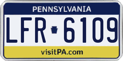 PA license plate LFR6109