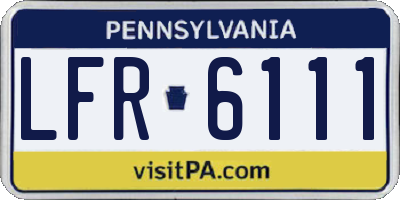 PA license plate LFR6111