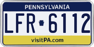 PA license plate LFR6112