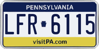 PA license plate LFR6115