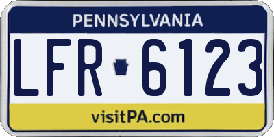 PA license plate LFR6123