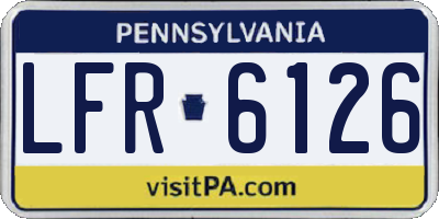 PA license plate LFR6126
