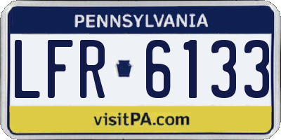 PA license plate LFR6133