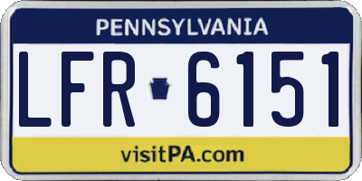 PA license plate LFR6151
