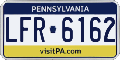 PA license plate LFR6162